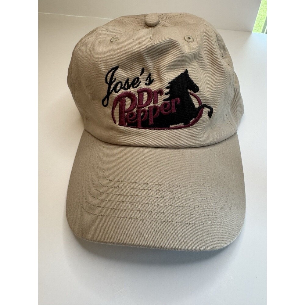 Dr Pepper Josie’s Hat/ Cap Adult Adjustable Khaki/Burgundy/Black Strap Back